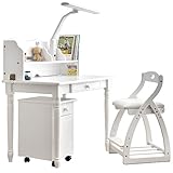 タンスのゲン 学習机 幅90 ホワイト 5点セット コンパクト 子供用 10650017 wh