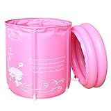 折り畳まれたインフレータブルバスタブ厚いプラスチック環境保護バスルームバスタブポータブルアダルトバスタブバスタブバレル ( カラー から゜ : ピンク ぴんく , サイズ さいず : 70*70センチ