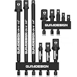 GURADESIGN インパクトソケットアダプター11点セット、ドリル用、3インチおよび6インチ六角シャンクインパクトドライバーソケットアダプター、ソケットからドリルアダプター1/4インチ 3/8インチ 1/2インチインパクトドライバーアダプター