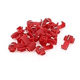 10個の赤いプラスチック製2穴調節可能なワイヤーコードケーブルクリップオーガナイザー