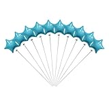 ミニバルーン スティック付き スター ライトブルー 10本セット【バルーン6.2cm 全長30cm】