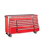 72 Inch 18 Drawer Glossy Red Industrial Roller Cabinet; Loading Capacity of 4602 Lb. by US General