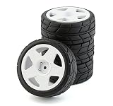 Chanmoo 1/10 RCラリーカータイヤ ゴムタイヤとプラスチックホイールリム カーニバル ラリータイヤ 1/10 RCラリーカー タミヤ HPI 京商 WRC クロー 43 ケンブロック フィエスタ TT02 XV01 4個 (ホワイトB)