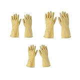 B Blesiya ニトリル手袋　作業用手袋　プロテクガード　ニトリルゴム手袋　ベージュ　耐久性　実用性　3対セット