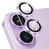 Podick カメラカバー iPhone 17 用 カメラフィルム 透明台座 全面保護 9H強化ガラス 傷防止 レンズ保護 耐衝撃 アイフォン17 カメラ保護 高透過率 黒縁取り 露出オーバー防止 いphone カメラレンズプロテクター ラベンダー