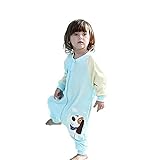 quavey Baby Sleeping Bagコットン長袖Wearable Blanket Sleeping袋withフィート赤ちゃん 80CM ブルー