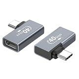 USB4.0 Type C 変換アダプター usb c l タイプc L型変換アダプター 2個セットT[ USB4.0延長アダプタ 40Gbps高速転送 100/5A急速充電 8K@60Hz映像出力対応] usb c L型 type cL字 type-c 変換アダプタ USB Cコネクター hunderbolt 4、Mac Book Pro、Nintendo Switch、Nexus 6P 5X、Sam sung Galaxy S8、L G G5 V20などのType Cデバイスに対応 (一番)