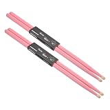 uxcell 2ペア メイプルウッドドラムスティック アンチスリップハンドルグリッ プ 7Aピンククラシックドラムスティック ドラミング 楽器 パーカッション用