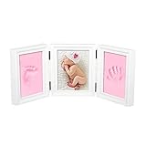 Photo Frames,Double Print Frame Classic Toddler Infant Baby Hand and Foot Print Photo Frame Kit Pict
