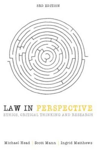 Law in Perspective: Ethics, Critical Thinking and Researchの表紙