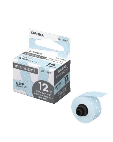 CASIO カシオ計算機 memopri メモプリ デザインテープ 12mm ブルー