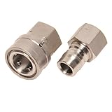 ステンレス製　1/2　ワンタッチカプラ　オスメスセット　ロックピン付　R1/2(オスネジ)取付用