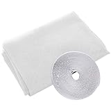 OUNONA 網戸　防虫網 蚊帳 ウィンドウ　窓　万能 虫よけ　防塵性 通気性　簡単取り付け　DIY 補修　粘着テープ付き　130x150cm（白）