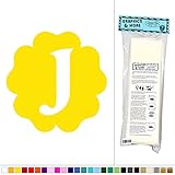 文字J in Flower初期 – Fun Kids女の子ベビー部屋 – ビニールステッカーデカール壁アート装飾 イエロー 061116W5359_Yellow