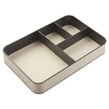 InterDesign デスクトレイ オフィス用品 小物 文具 収納 オーガナイザー Lauren 4マス クリーム/ダークブラウン 65241EJ