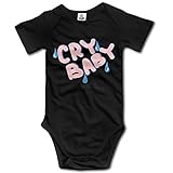 赤ちゃん&ベビー服 音楽 涙 英字 哀しい 半袖ロンパース 夏 女の子 男の子 24 Months ブラック