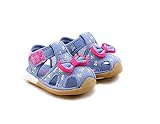 ZAKAKA 可愛い ベビー 女の子 サンダル　靴下セット つま先 保護 お花 モチーフキッズシューズ おしゃれ きれいめ 子供 各サイズ 夏 水泳 海 女児 カラー：ピンク ブルー (内寸13cm,