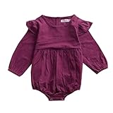 mioim ベビー服 子供服 ロンパース 女の子 男の子 長袖 シワ柄 可愛い 秋 冬 新生児 歩行服 出産お祝い インナー プライマーシャツ (パープル, 100CM)