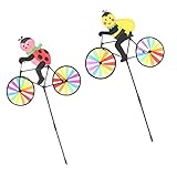 Flameer 屋外遊具　バイク　風車　2本入　芝生　装飾　ガーデン オーナメント 置物　玩具　