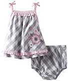 Little Me新生児女の子Checkered Floral Woven Sunsuit カラー: グレイ