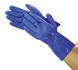 TRUSCO 耐油ビニール手袋 ブ​ル​ー M ロングタイプ TGL233M