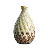 TOPmountain クリエイティブグレーズホワイト セラミッククラフト 陶器ポットパイナップル 花瓶の芸術 磁器のミニマリスト デコレーション装飾ギフト