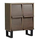 arne ディスプレイラック フラップ扉 日本製 完成品 本棚 おしゃれ 2段 glande 2×2 ウォールナット