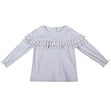 サクララ(Sakulala) ベビー服 女の子 Tシャツ 長袖 フリル袖 ワンカラー キッズ ブラウス 通園 発表会 カジュアル 可愛い 普段着 6ヶ月-3歳