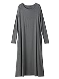 Angeliebe エンジェリーベ 産後用 授乳服 やわらか フライス ロング ワンピース ママ 長袖 フリー 杢 チャコール