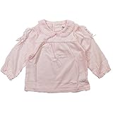 《H29年春物》(日本製) Pample Mousse(パンプルムース) 30コーマ天竺レースリボン付後ろ開きブラウス 90cm /PK NO.DP-71202