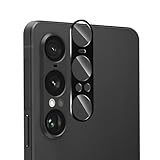 ZXZone カメラフィルム Xperia 1 VII 用 アルミ合金製＋AR高透過率強化ガラス エクスペリア 1 VII レンズ保護 カメラカバー レンズ保護 フィルム 防爆裂 ・耐衝撃・スクラッチ防止・露出オーバー防止・ケースに干涉なし（1枚）(ブラック)