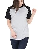 [ティーシャツドットエスティー] Tシャツ 半袖 ラグラン ベースボール カットソー 5.6oz メンズ レディース グレー/ブラック M