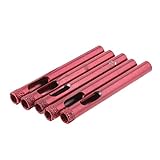 Dolity ドリルビット（8mm）　穴開け　5本　ダイヤモンド　ホールソー　ガラス　セラミック　大理石　タイル　赤