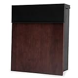 LOWYA （ロウヤ） ポスト 郵便受け 鍵付き スチール 天然木 ウォルナット A4 角2封筒対応 宅配ボックス POST 壁付け 手前開きタイプ おしゃれ 新生活