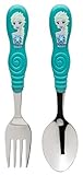 Zak! Designs Easy Grip Flatware, Children's Spoon and Fork with Elsa & Anna from Frozen, BPA-free Pl