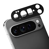 Google Pixel 10 Pro XL 対応 カメラ保護 ガラスフィルム 硬度9H 強化ガラス 衝撃吸収 飛散防止 全面保護 薄型 露出オーバー防止 アルミ合金 カメラカバー 高透過率 貼り付け簡単 自動吸着 気泡ゼロ 汚れ防止 For グーグルピクセル 10 Pro XL カメラフィルム (ブラック)