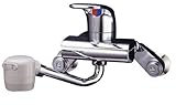 ミズタニバルブ 【キッチン用混合栓 シャワーヘッド付】 壁付シングルレバー水栓 メッキレバー MK300JDX