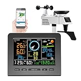 プロフェッショナル ウェザー ステーション、屋外センサー付きウェザー ステーション、温度計、風速、風向、雨量計/カラー ディスプレイ