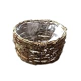 定番バスケット　ラタンカゴ　丸タイプ　鉢カバー　ナチュラル　3-2065　Rattan