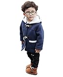 アウター 男の子 女の子 ベビー韓国子供服 コート キッズ 防寒 子供服 秋冬 ピーコート 女の子 男の子 フード付き 上着 防寒 アウター コート 子供用 女児 キッズ ダッフルコート (90cm,