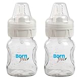 海外直送品Born Free Baby Products Wide Neck Glass Bottle, 5 OZ (Pack of 2)