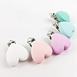 [マミマミホーム] シリコーン ハート型 おしゃぶりクリップ DIY ママ授乳ジュエリー作りアクセサリー 十個セット