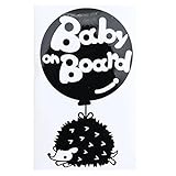 ブラック（黒） Baby on board はりねずみ ハリネズミ 針鼠 動物 ステッカー 窓ガラス用シールタイプ キッズ 子供 妊婦 ※吸盤・マグネット...