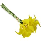 Hommy オランダカイウ 造花　イエロー アーティフィシャルフラワー カラーリリー 飾り 室内インテリア 花束　10本セット
