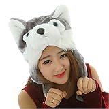かわいい ふわふわ もこもこ アニマル キャップ 動物 被り物 クリスマス パーティー イベント かぶりもの 着ぐるみ 選べる タイプ (オオカミ)