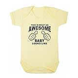 (フロソ) FLOSO 赤ちゃん・ベビー用 This Is What An Awesome Baby Looks Likeプリント 半袖ボディースーツ ロンパース スリープスーツ ベビー肌着 パジャマ