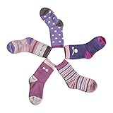 Vera Nuka Kids 5-Pack Thick Cotton Crew Socks (12-24Months/14-16cm, 1678)