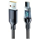 USB-A/USB Type-C 変換ケーブル ブラック 2m 120W オス-オス LEDインジケーター付き PD急速充電対応 AP-UJ1031-2M