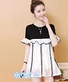 マタニティウェア 服 ワンピース 対比色 シフォン ゆったり カジュアル ワンピース 妊婦服 産前 産後 レディース マタニティワンピース L ホワイト