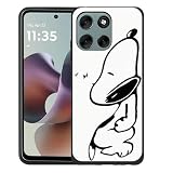 FOR moto g66j 5G / G66y 5G スマホケース耐衝撃TPU背面アイデア黒かわいい柄スマホケースFOR moto g66j 5G / G66y 5G 全面保護ケース落下防止（ 居眠り犬）